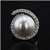 Image 1 : 16.4mm South Sea Pearl and 1.42 ctw Diamond 18K White Gold Ring