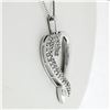 Image 3 : 14K White Gold 16" .20 ctw Round Pave Diamond Petite Heart Slide Pendant Necklac