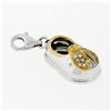 Image 2 : 14K TT Gold .18 ctw Diamond Lady Bug Baby Lucky Shoe Charm Lobster Clasp Pendant