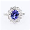 Image 1 : 1.59 ctw Tanzanite and 0.47 ctw Diamond 14K White Gold Ring