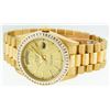 Image 7 : Rolex Mens Quickset 18K Yellow Gold Princess Cut Diamond Bezel Day Date Presiden
