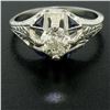 Image 6 : Antique Art Deco 20k White Gold Diamond and Sapphire Engagement Ring
