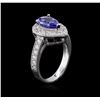 Image 3 : 14KT White Gold 1.63 ctw Tanzanite and Diamond Ring