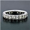 Image 2 : Vintage 14k White Gold 1.57 ctw Eternity Band Ring w/ 20 Old Single Cut Diamonds