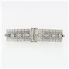 Image 4 : Vintage 18k White Gold 2.40 ctw Round Diamond 15mm Wide Brick Mesh Link Bracelet