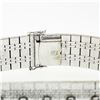 Image 6 : Vintage 18k White Gold 2.40 ctw Round Diamond 15mm Wide Brick Mesh Link Bracelet