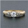 Image 2 : Antique 18K & 14K Gold Old European Diamond Solitaire Engagement or Promise Ring