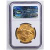 Image 2 : 1908 $20 No Motto Double Eagle Gold Coin NGC MS63
