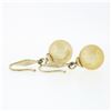 Image 5 : Vintage 14K Yellow Gold Round Cultured Pearl Solitaire Drop Dangle Earrings