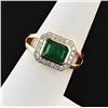 Image 3 : 1.52 ctw Emerald and 0.25 ctw Diamond 18K White and Yellow Gold Ring