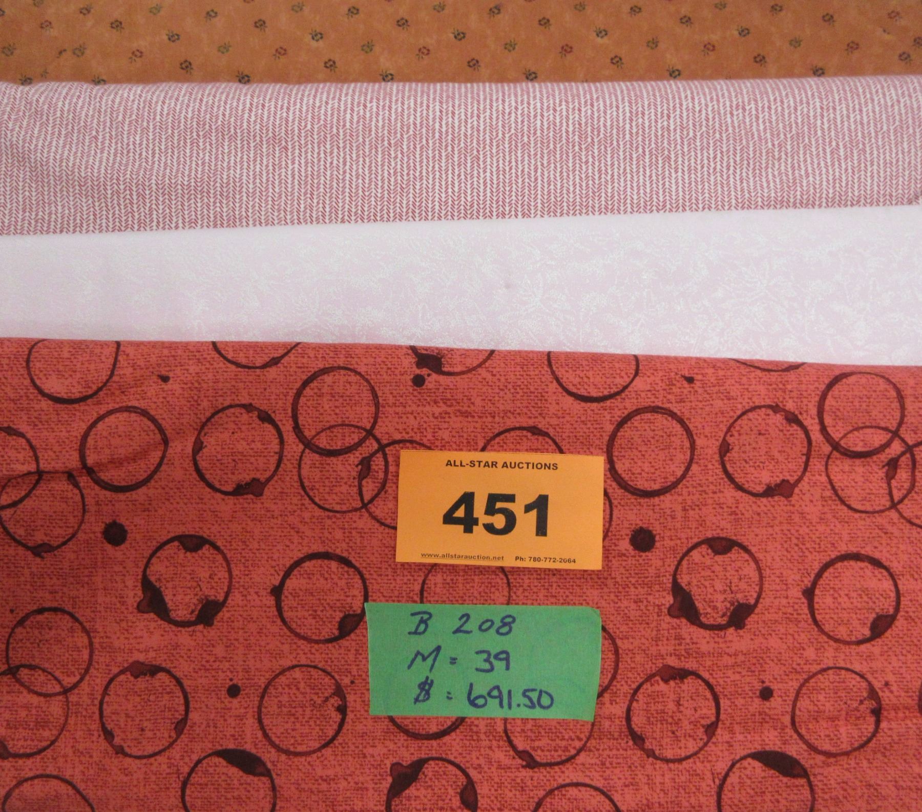 NEW FABRIC (S #14): 5 BOLTS OF ASSORTED FABRIC (APPROX 39 METERS ...
