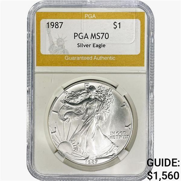 1987 American 1oz Silver Eagle PGA MS70