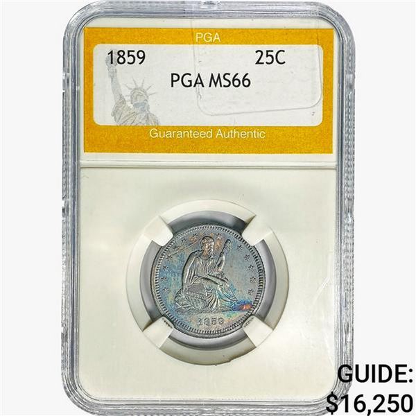 1859 Seated Liberty Quarter PGA MS66