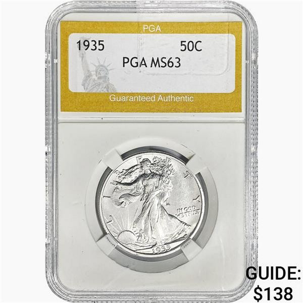 1935 Walking Liberty Half Dollar PGA MS63