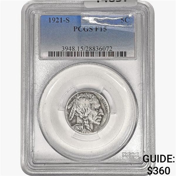 1921-S Buffalo Nickel PCGS F15