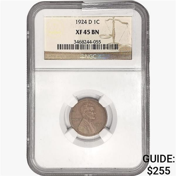 1924-D Wheat Cent NGC XF45 BN