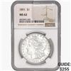 Image 1 : 1891 Morgan Silver Dollar NGC MS62