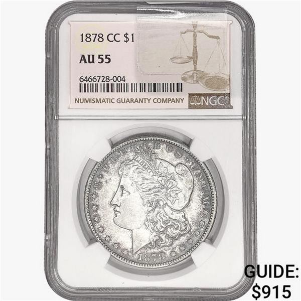 1878-CC Morgan Silver Dollar NGC AU55