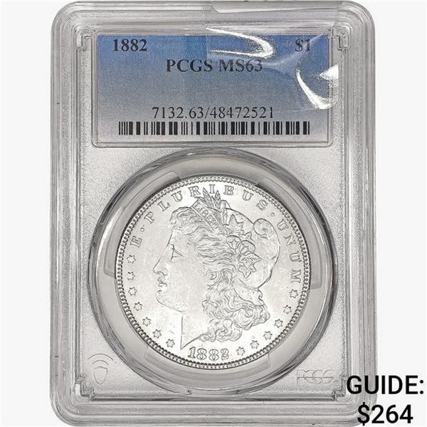 1882 Morgan Silver Dollar PCGS MS63