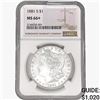 Image 1 : 1881-S Morgan Silver Dollar NGC MS66+