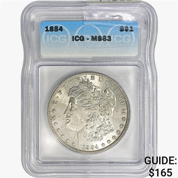 1884 Morgan Silver Dollar ICG MS63