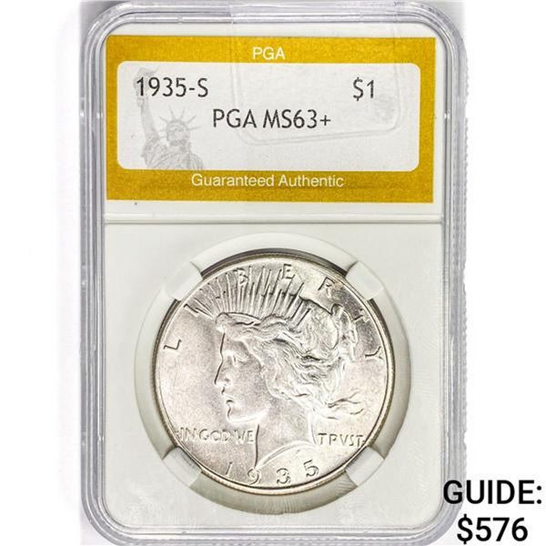 1935-S Silver Peace Dollar PGA MS63+