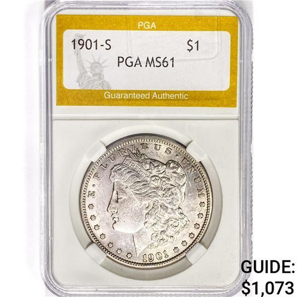 1901-S Morgan Silver Dollar PGA MS61