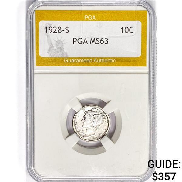 1928-S Mercury Silver Dime PGA MS63