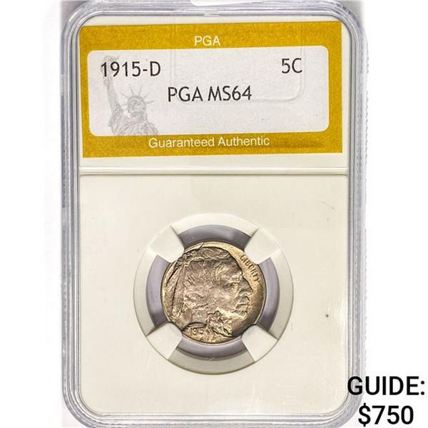 1915-D Buffalo Nickel PGA MS64