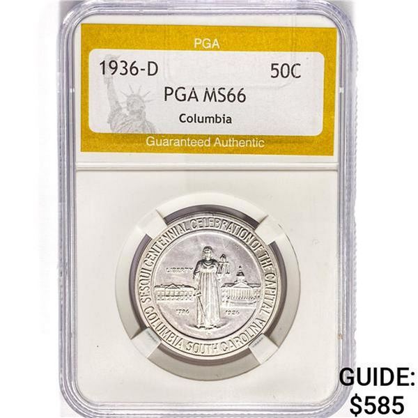 1936-D Columbia Half Dollar PGA MS66