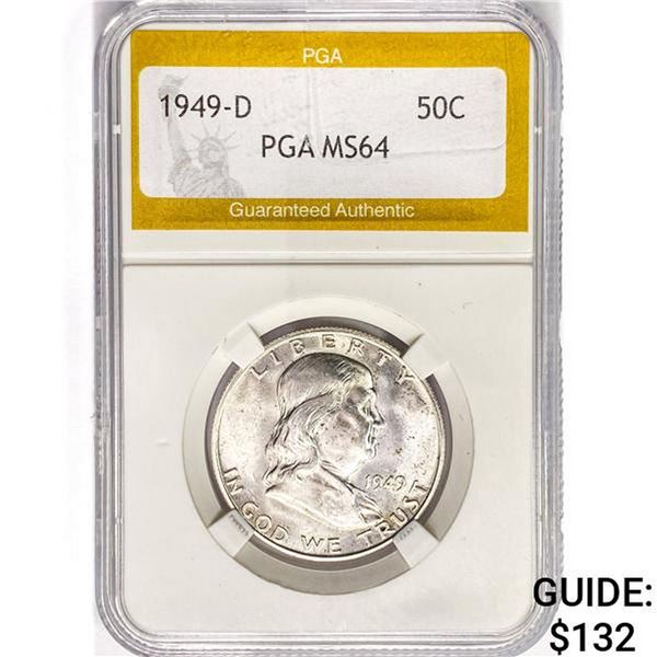 1949-D Franklin Half Dollar PGA MS64