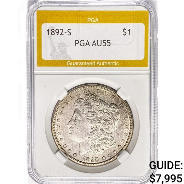 1892-S Morgan Silver Dollar PGA AU55