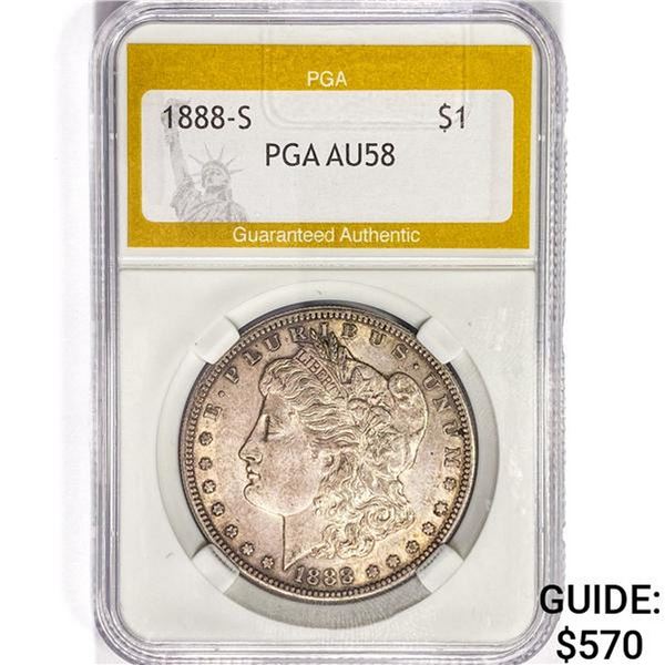 1888-S Morgan Silver Dollar PGA AU58