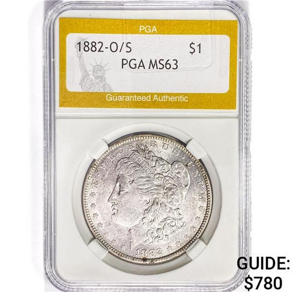 1882-O/S Morgan Silver Dollar PGA MS63