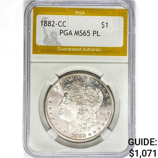 1882-CC Morgan Silver Dollar PGA MS65 PL