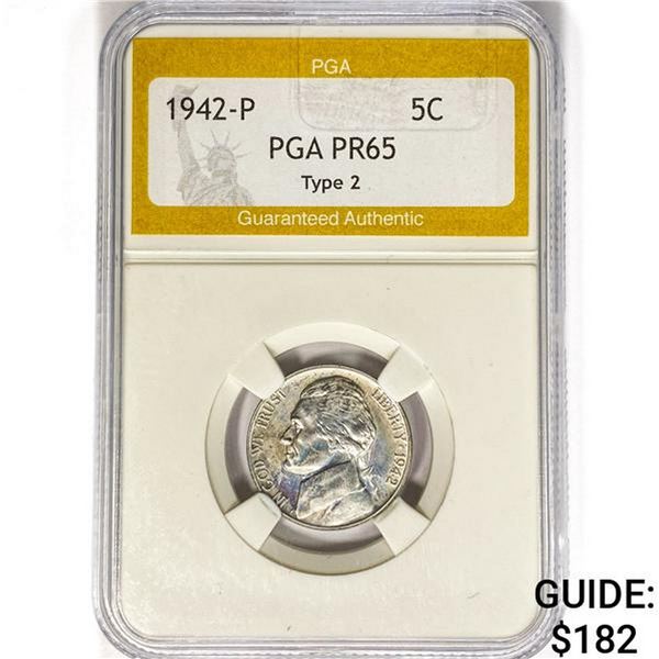 1942-P Jefferson Nickel PGA PR65 Type 2