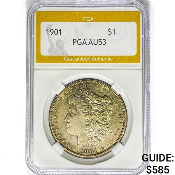 1901 Morgan Silver Dollar PGA AU53