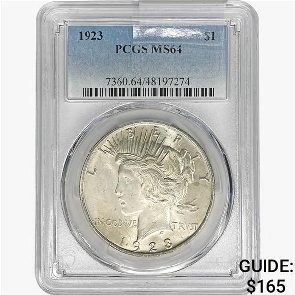 1923 Silver Peace Dollar PCGS MS64