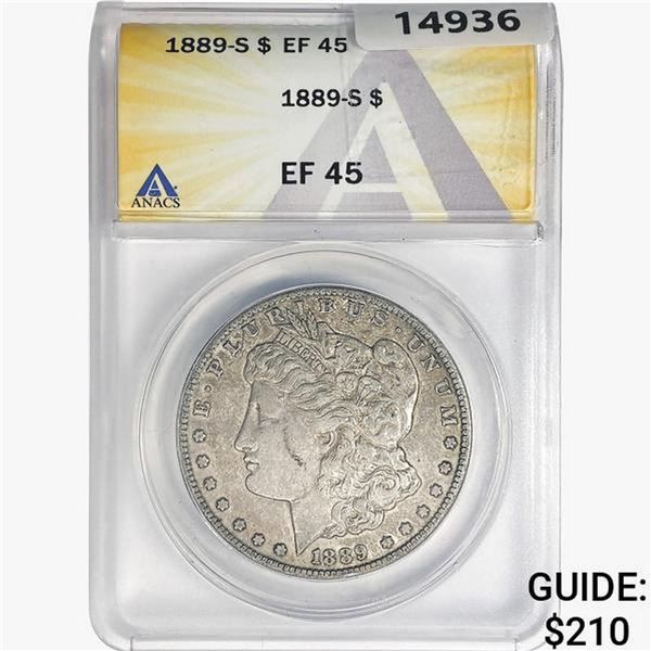 1889-S Morgan Silver Dollar ANACS EF45