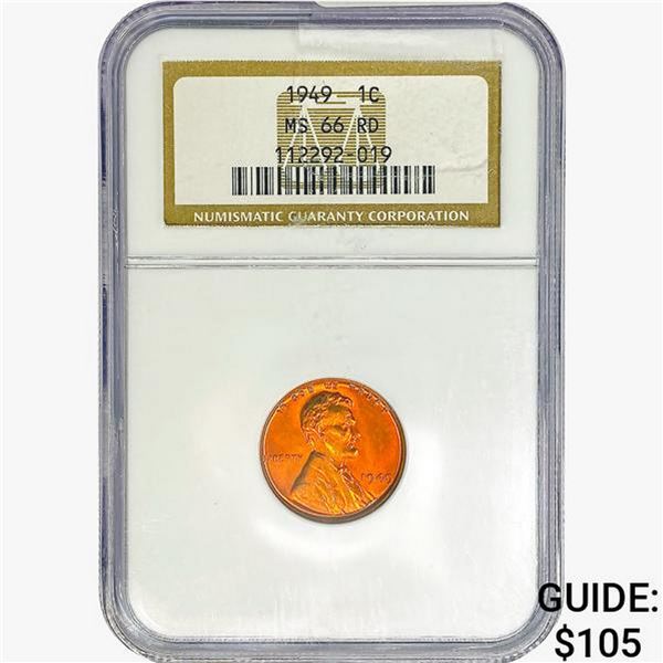 1949 Wheat Cent NGC MS66 RD