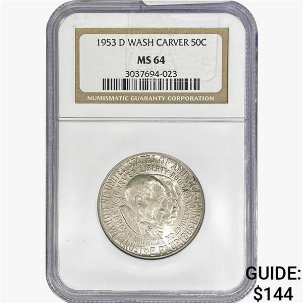 1953-D Washington Carver Half Dollar NGC MS64