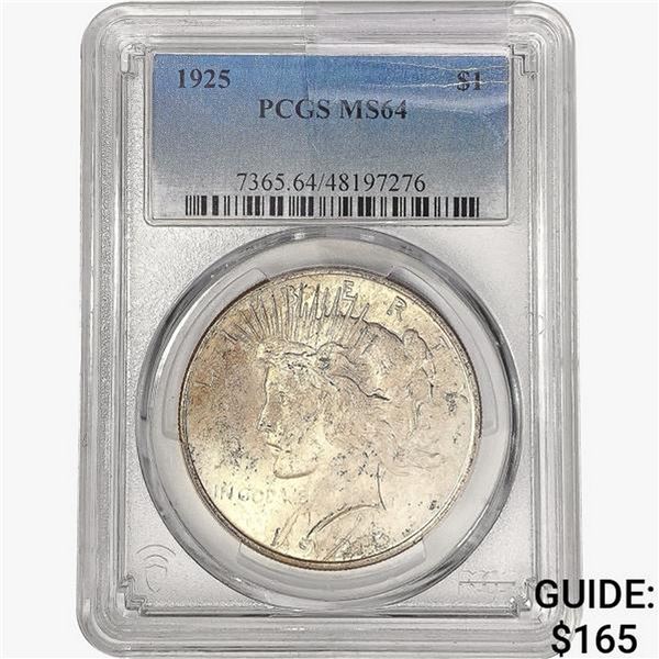 1925 Silver Peace Dollar PCGS MS64