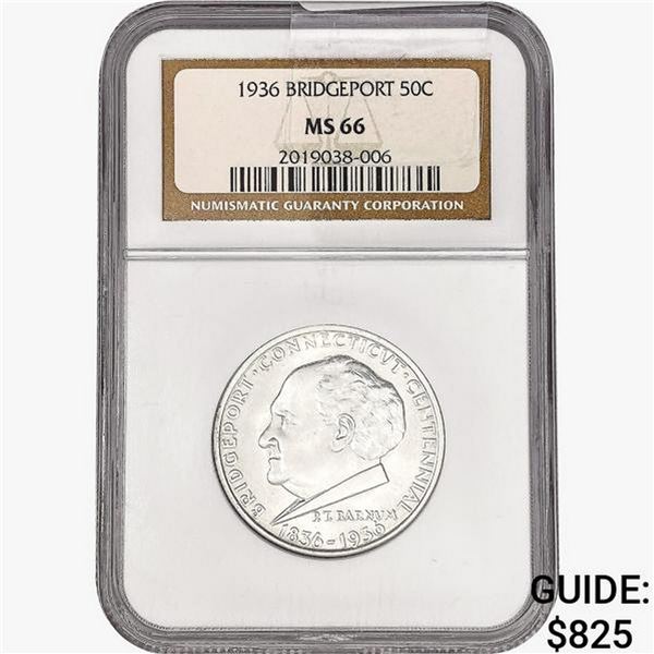 1936 Bridgeport Half Dollar NGC MS66
