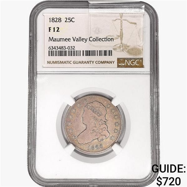 1828 Capped Bust Quarter NGC F12