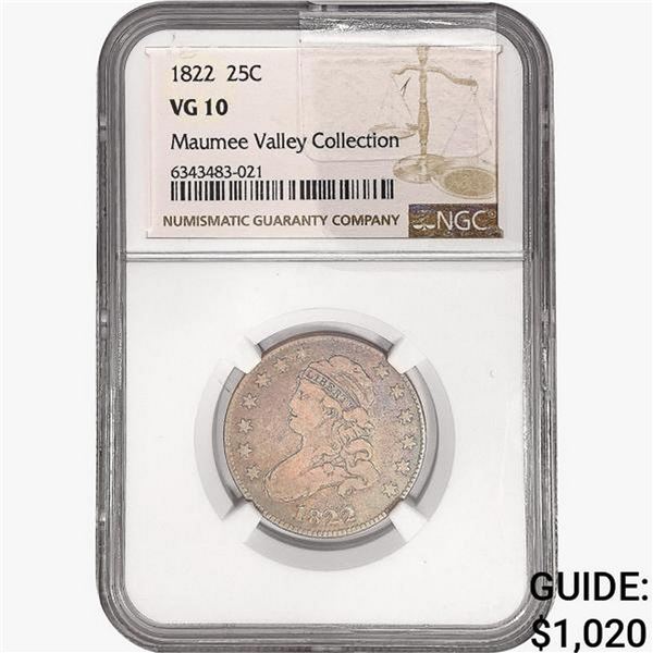 1822 Capped Bust Quarter NGC VG10