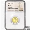 Image 1 : 1851 $2.50 Gold Quarter Eagle NGC MS62