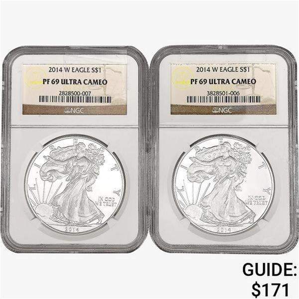 2014-W [2] Silver Eagle NGC PF69 UC