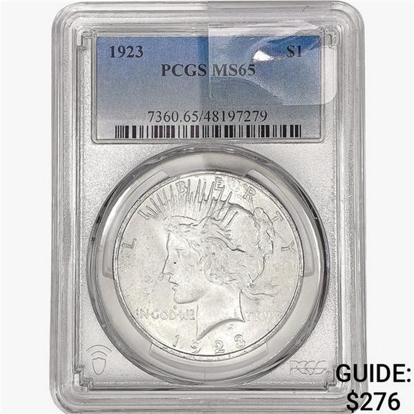 1923 Silver Peace Dollar PCGS MS65