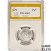 Image 1 : 1873 Seated Liberty Quarter PGA MS63 Arrows