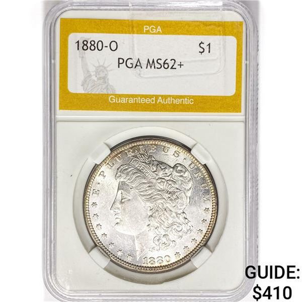 1880-O Morgan Silver Dollar PGA MS62+